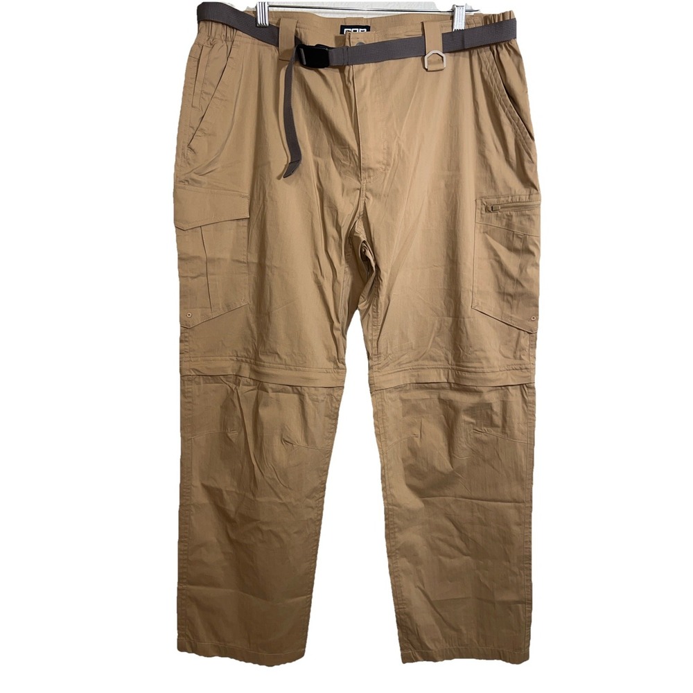 CQR Pants Men's Size 38x30 Tan Tactical Utility Convertible Cargo Pants‎ Zip off